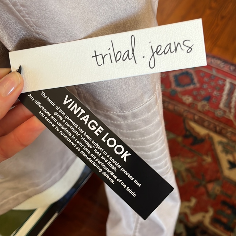 Tribal Jeans Blush Vegan Leather Moto Jacket - Picture 13 of 16